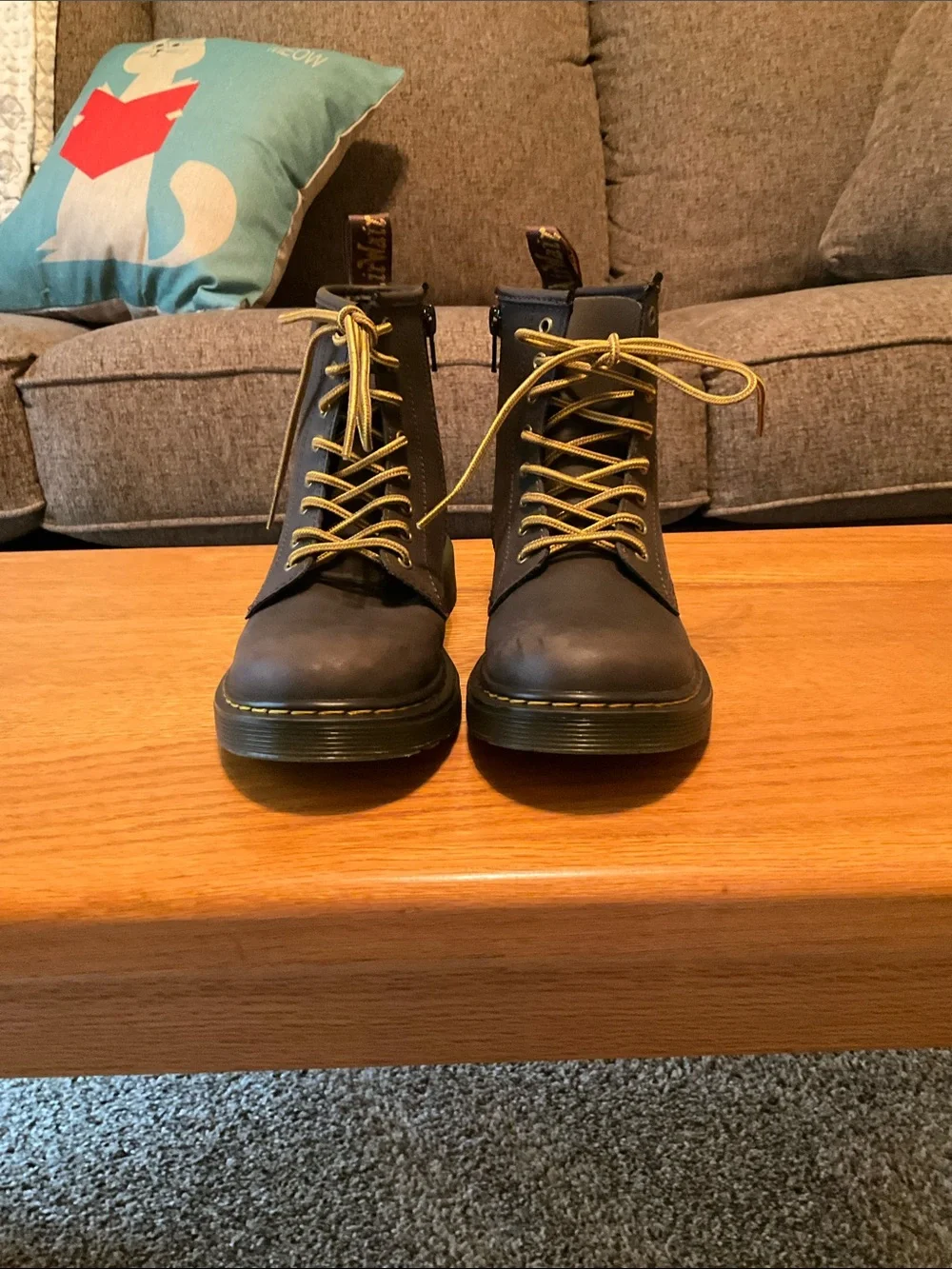Youth Size 2 Dr. Martens Air Wair 1460 LaceUp Boots with Side Zipper